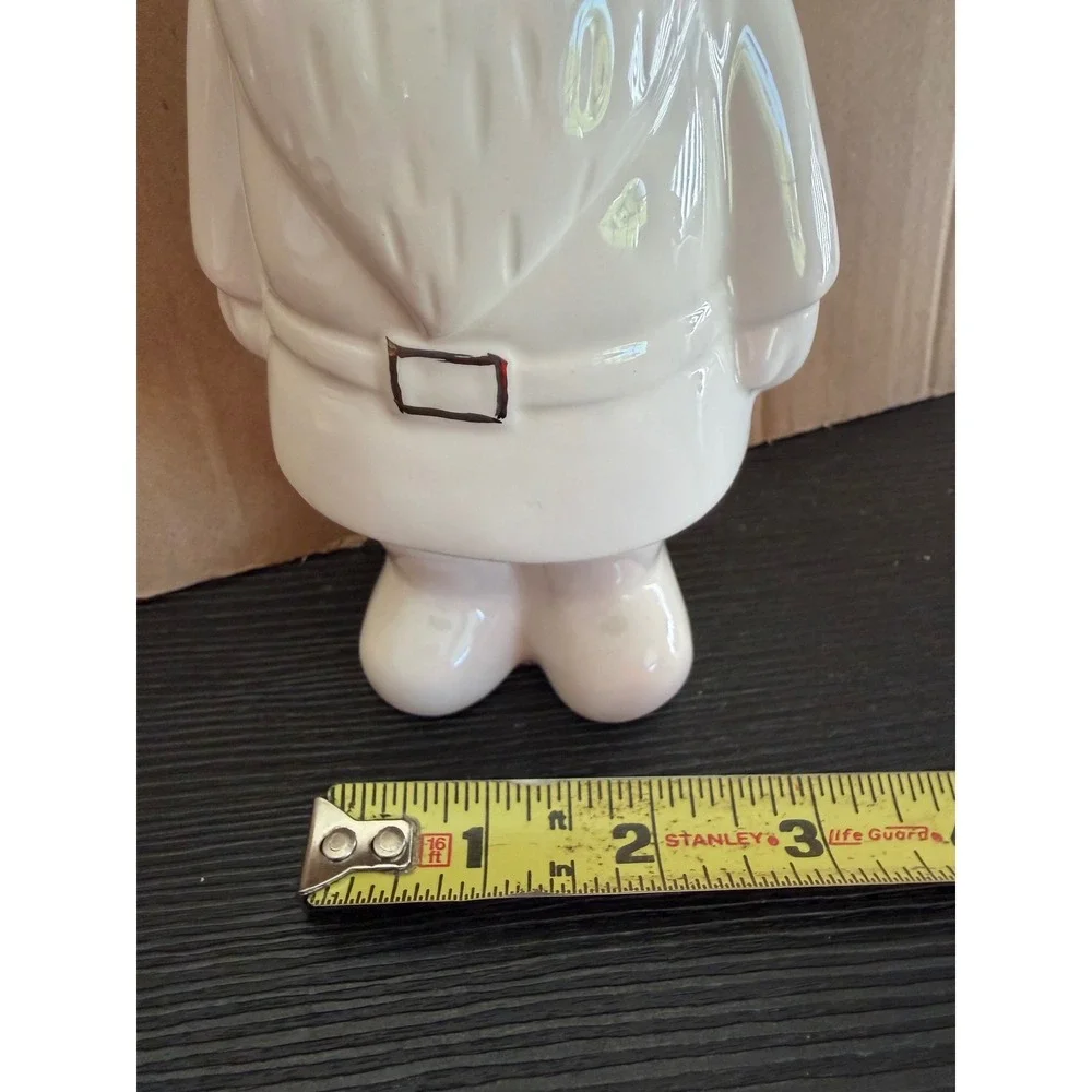 Paper Source Paula Joerling White Stoneware Gnome Vase Silver Stripe Holiday 8